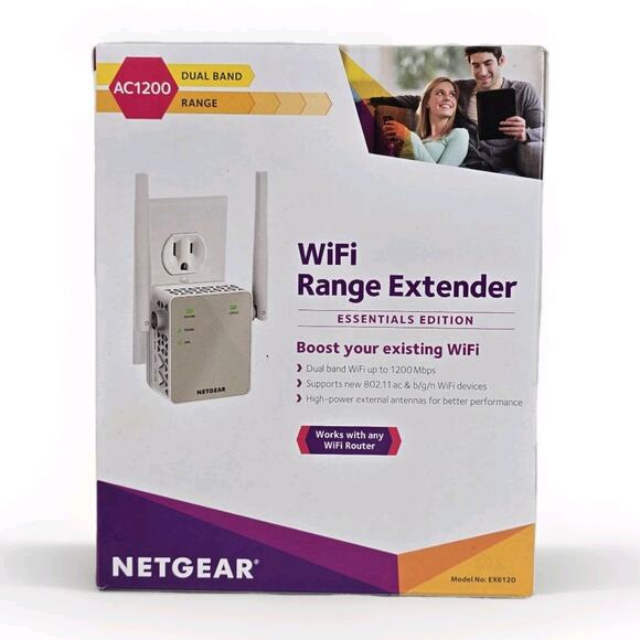 NETGEAR AC1200 Wi-Fi Range Extender‎ EX6120 *New* Unopened - Picture 1 of 6